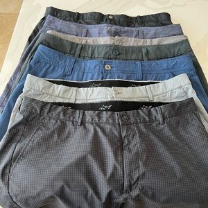 A lot of seven size 38 shorts. No iron necessary wash and wear wrinkle free